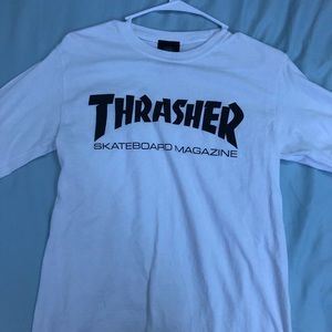 White Long sleeve thrasher T-shirt